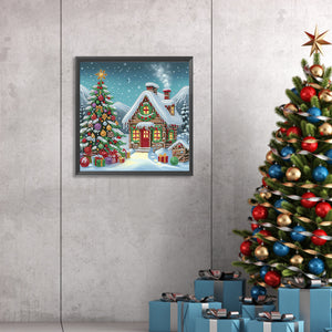 Christmas Atmosphere House 30*30CM Special Shaped Drill Diamond Painting Drill Diamond Painting