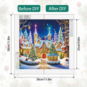 Christmas Atmosphere House 30*30CM Special Shaped Drill Diamond Painting Drill Diamond Painting