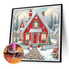 Load image into Gallery viewer, Christmas Atmosphere House 30*30CM Special Shaped Drill Diamond Painting Drill Diamond Painting
