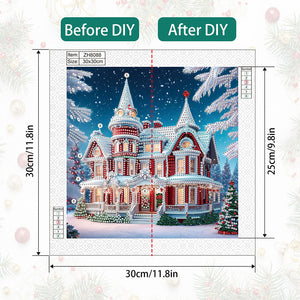 Christmas Atmosphere House 30*30CM Special Shaped Drill Diamond Painting Drill Diamond Painting