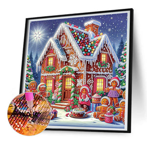 Christmas Atmosphere House 30*30CM Special Shaped Drill Diamond Painting Drill Diamond Painting