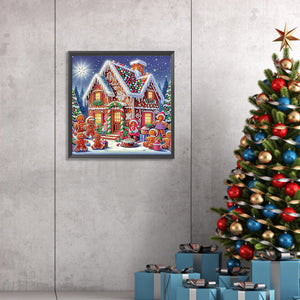 Christmas Atmosphere House 30*30CM Special Shaped Drill Diamond Painting Drill Diamond Painting