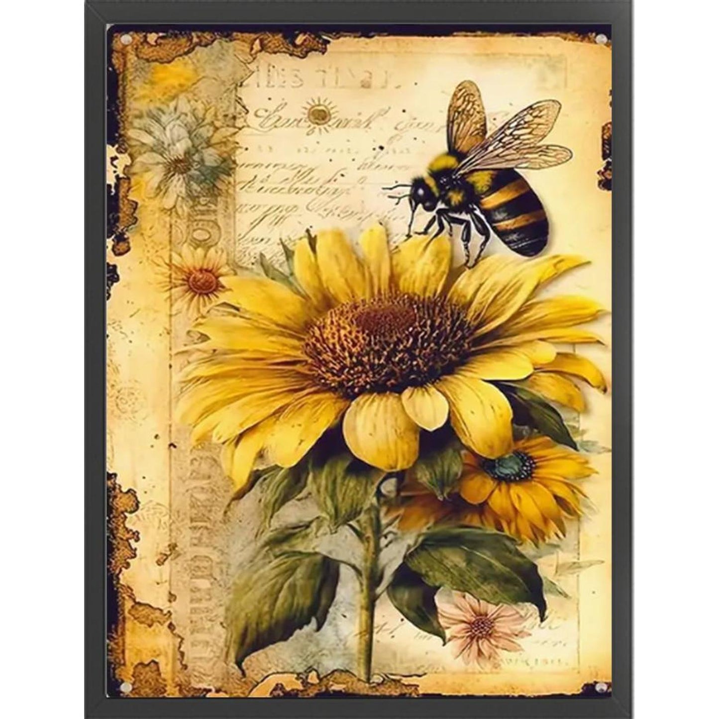 Sunflower And Bee - Full 11CT Stamped Cross Stitch 40x55CM - Diy