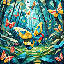 Load image into Gallery viewer, Geometric Butterfly 30*30CM(Canvas) Full Round Drill Diamond Painting

