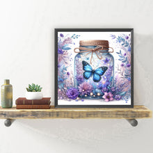 Load image into Gallery viewer, Purple Flower Vase With Butterfly 30*30CM Full Round Drill Diamond Painting Drill Diamond Painting
