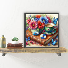 Load image into Gallery viewer, Bouquet Coffee Butterfly 30*30CM Full Round Drill Diamond Painting Drill Diamond Painting
