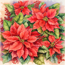 Load image into Gallery viewer, Poinsettia 30*30CM Full Round Drill Diamond Painting Drill Diamond Painting
