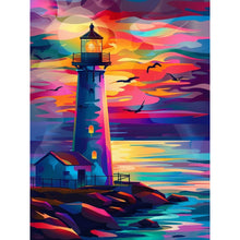 Load image into Gallery viewer, Sunset Lighthouse 30*40CM Full Round Drill Diamond Painting Drill Diamond Painting
