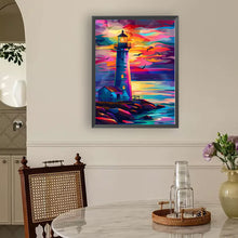 Load image into Gallery viewer, Sunset Lighthouse 30*40CM Full Round Drill Diamond Painting Drill Diamond Painting
