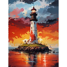 Load image into Gallery viewer, Lighthouse In The Sea 30*40CM Full Round Drill Diamond Painting Drill Diamond Painting
