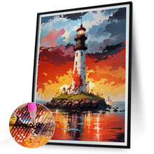 Load image into Gallery viewer, Lighthouse In The Sea 30*40CM Full Round Drill Diamond Painting Drill Diamond Painting
