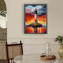 Load image into Gallery viewer, Lighthouse In The Sea 30*40CM Full Round Drill Diamond Painting Drill Diamond Painting
