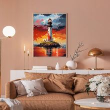 Load image into Gallery viewer, Lighthouse In The Sea 30*40CM Full Round Drill Diamond Painting Drill Diamond Painting
