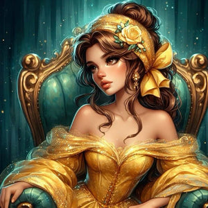 Disney Princess Belle 40*40CM(Canvas) Full Round Drill Diamond Painting