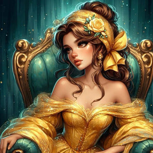 Disney Princess Belle 40*40CM(Canvas) Full Round Drill Diamond Painting