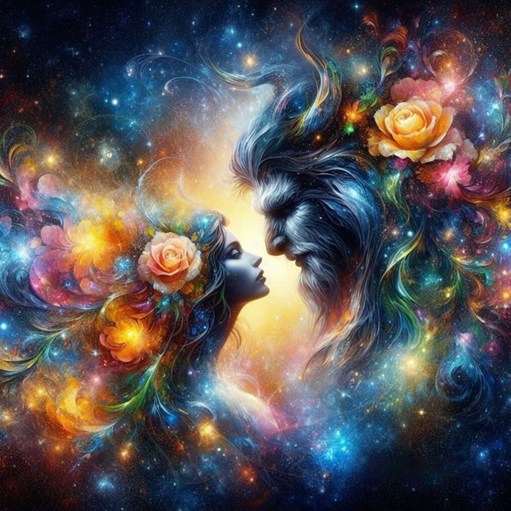 Disney Beauty And The Beast 40*40CM(Canvas) Full Round Drill Diamond Painting