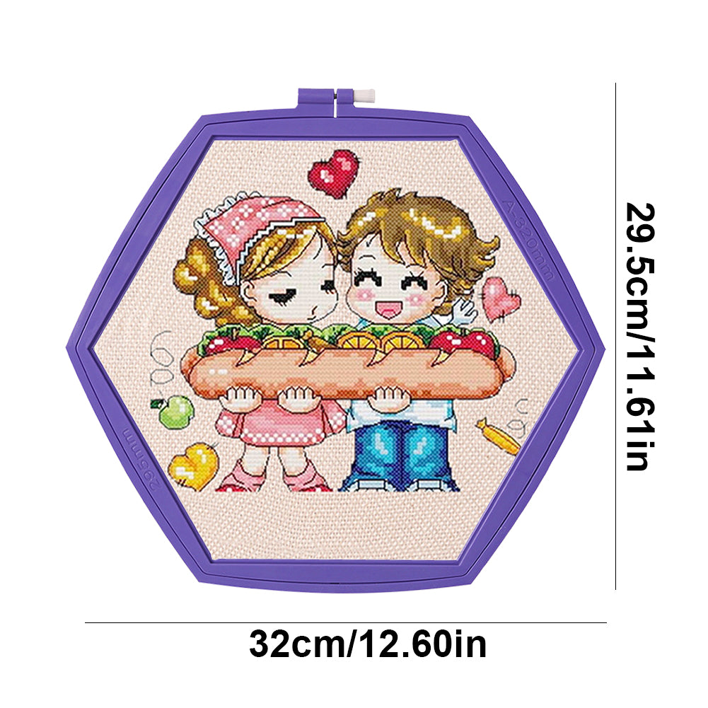 Hexagon Embroidery Hoops Cross Stitch Hoop for Quilting Stitching (Violet)