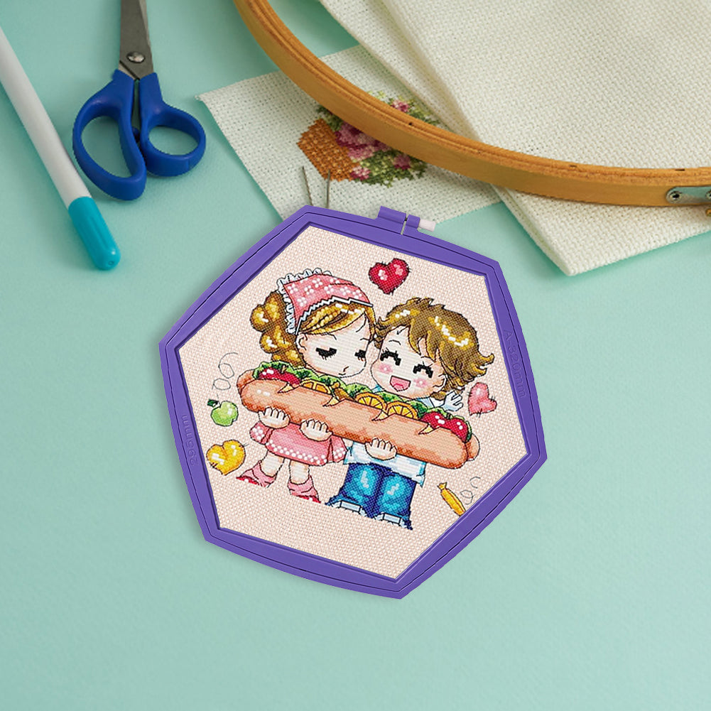 Hexagon Embroidery Hoops Cross Stitch Hoop for Quilting Stitching (Violet)