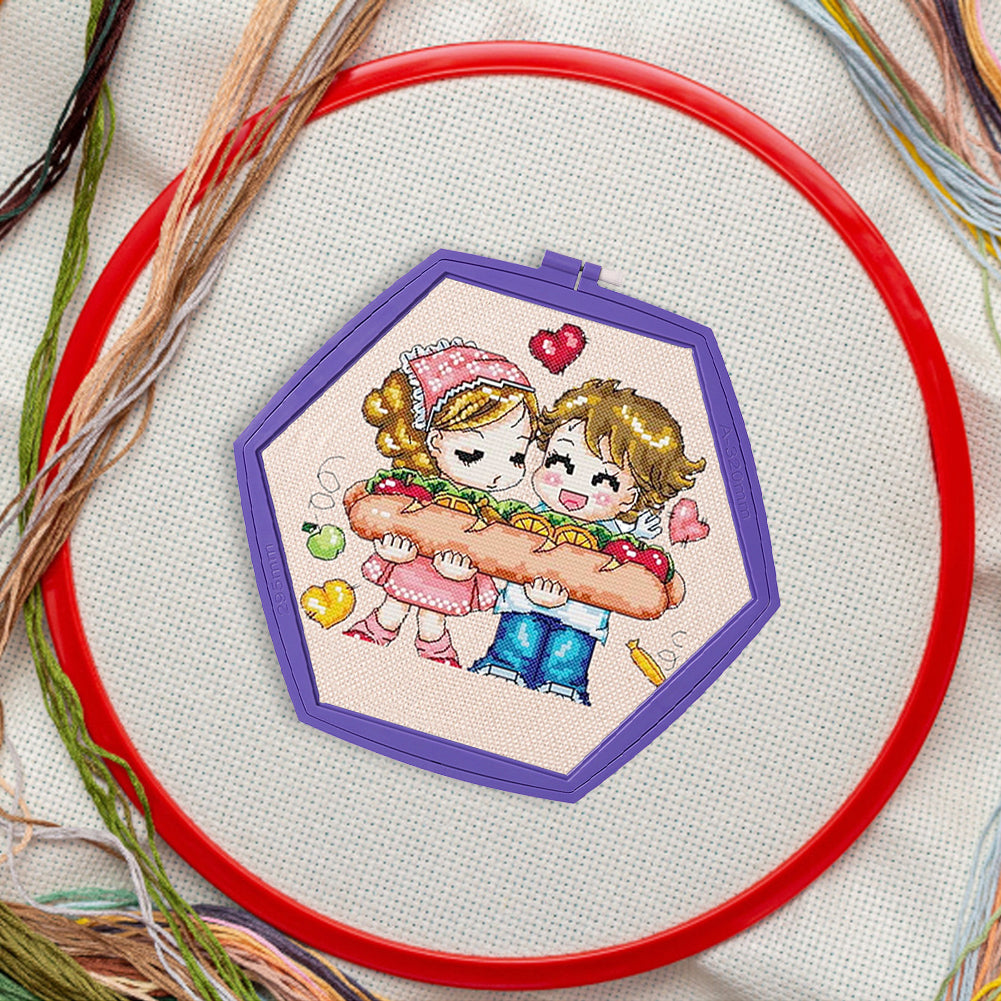 Hexagon Embroidery Hoops Cross Stitch Hoop for Quilting Stitching (Violet)