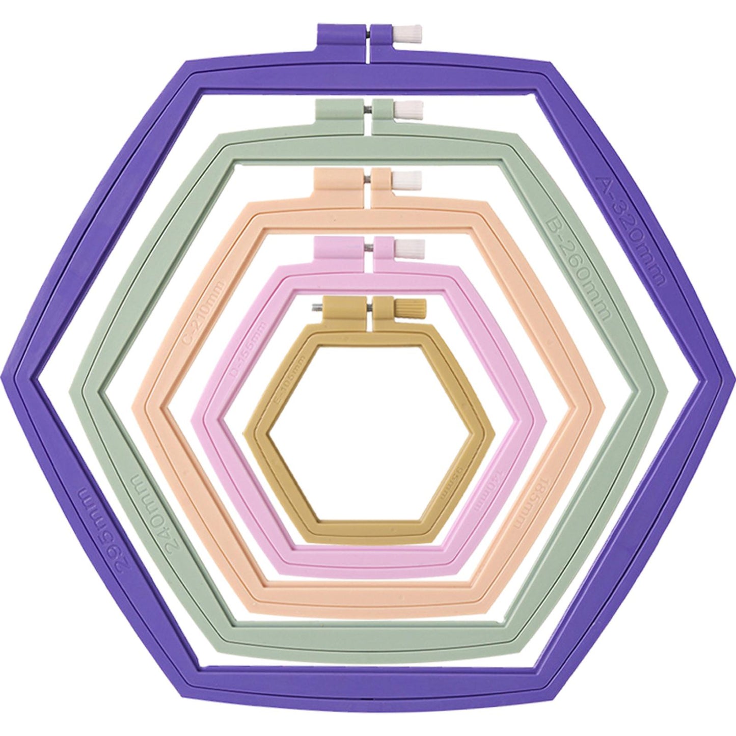 Hexagon Embroidery Hoops Cross Stitch Hoop for Quilting Stitching (5PCS)