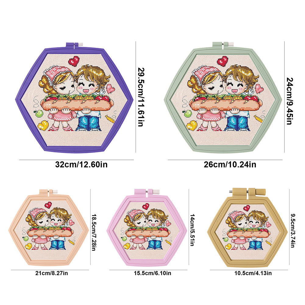 Hexagon Embroidery Hoops Cross Stitch Hoop for Quilting Stitching (5PCS)