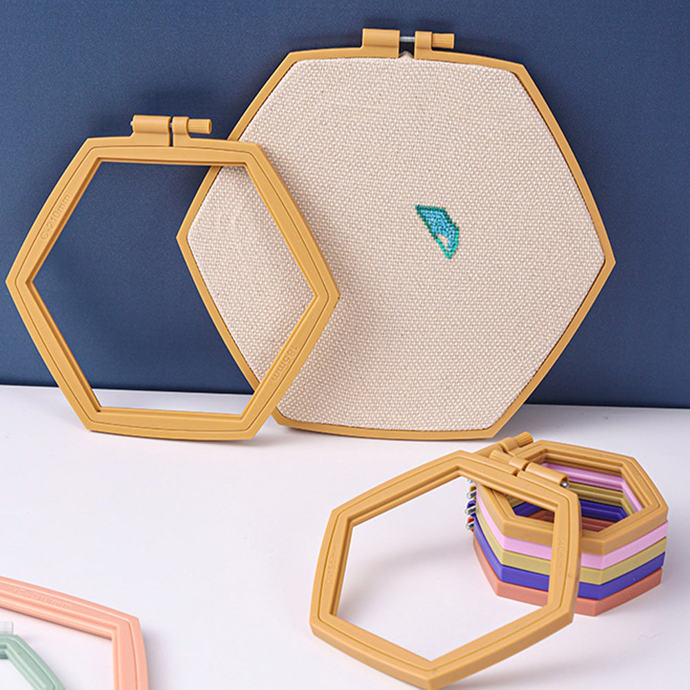 Hexagon Embroidery Hoops Cross Stitch Hoop for Quilting Stitching (5PCS)
