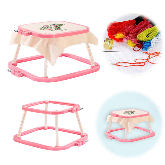 Cross Stitch Rack Trapezoid Quilting Frame for Quilting Stitching (Pink L)