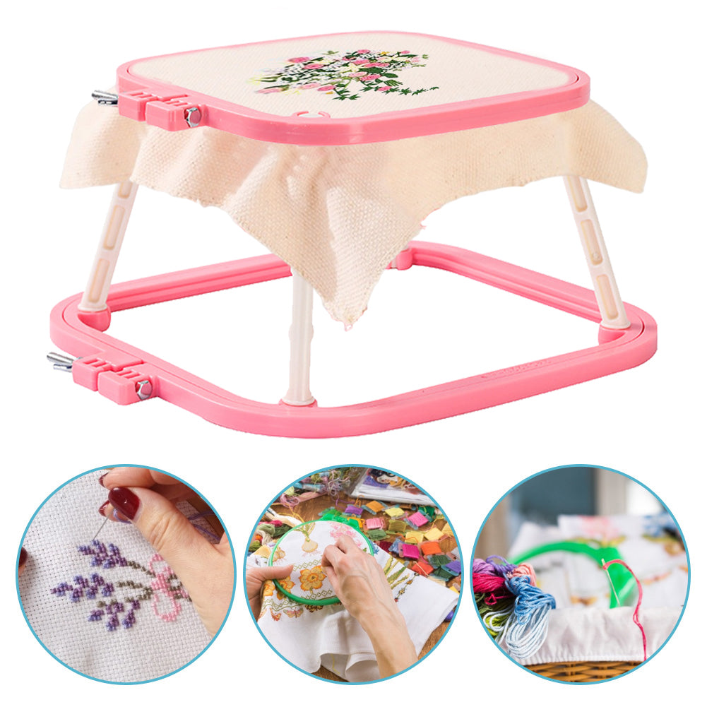 Cross Stitch Rack Trapezoid Quilting Frame for Quilting Stitching (Pink L)