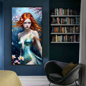 Huancan - Fantasy Girl And Flowers - 40*75CM 11CT 3 Stamped Cross Stitch