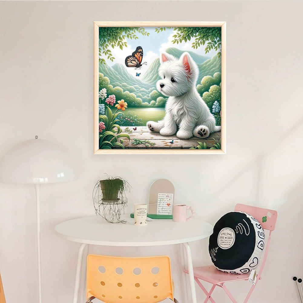 West Highland White Terrier - Full 11CT Stamped Cross Stitch 40x40CM - Huacan