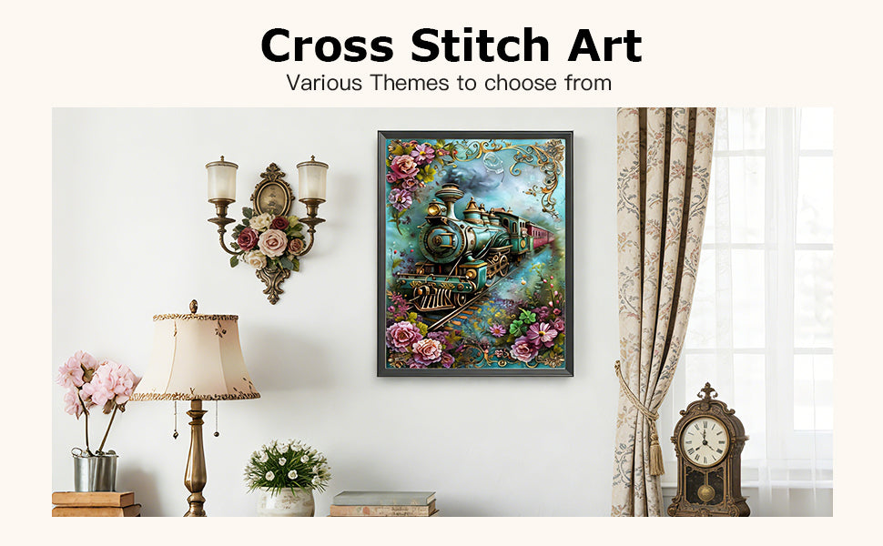 Train - Full 11CT Stamped Cross Stitch 40x55CM - Huacan