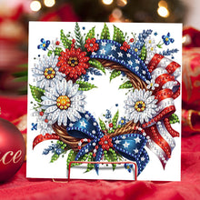 Load image into Gallery viewer, 6PCS DIY US Flag Eagle Wreath Diamond Art Greeting Cards Congratulations Cards
