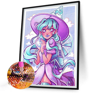 Green-Haired Witch 40*50CM(Canvas) Full Round Drill Diamond Painting
