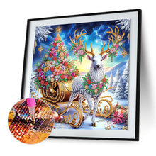 Load image into Gallery viewer, Christmas Atmosphere With Sleigh And Reindeer 30*30CM(Canvas) Partial Special Shaped Drill Diamond Painting

