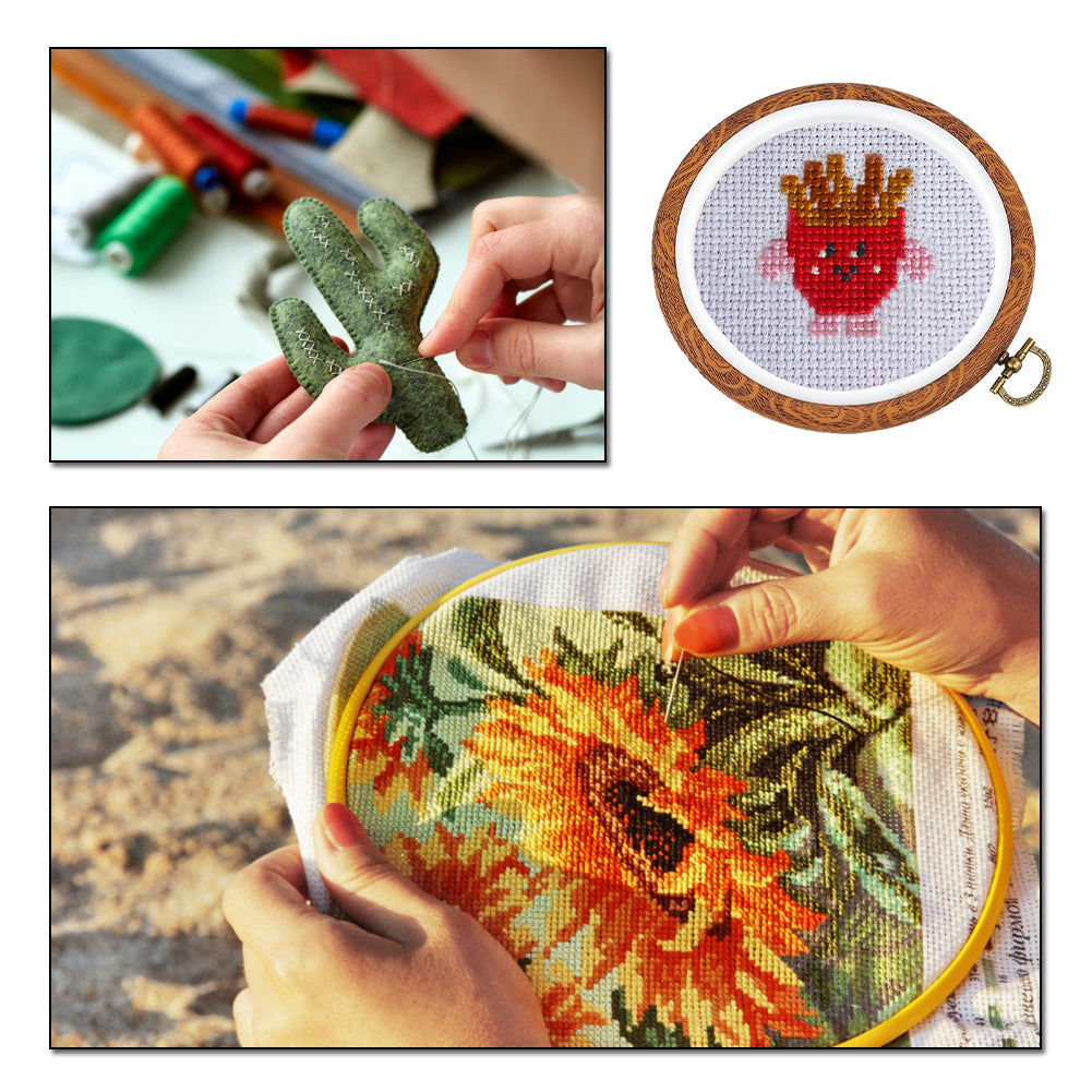 Round Embroidery Hoops Cross Stitch Frames for Embroidery and Needlework
