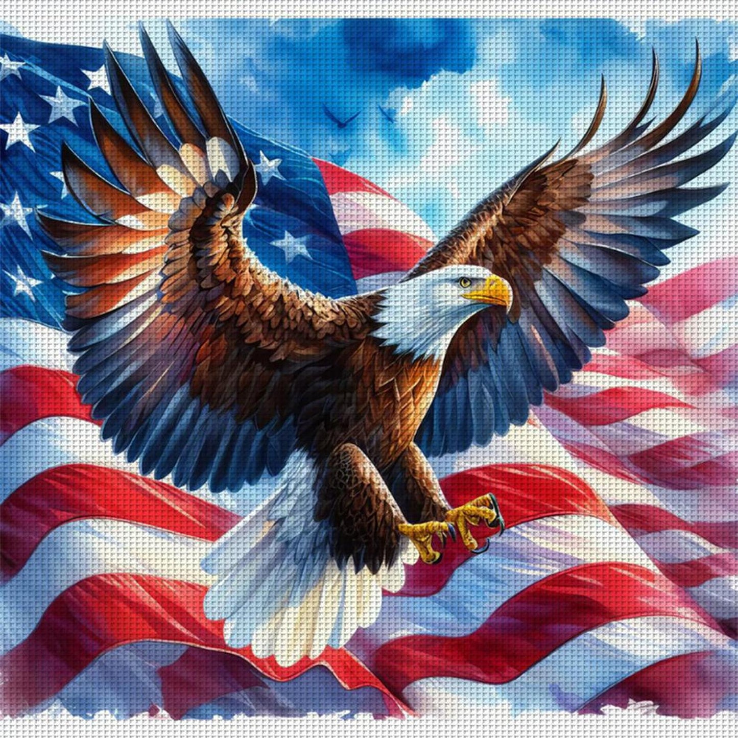 Flying Eagle - Full 11CT Stamped Cross Stitch 40x40CM - Yishu