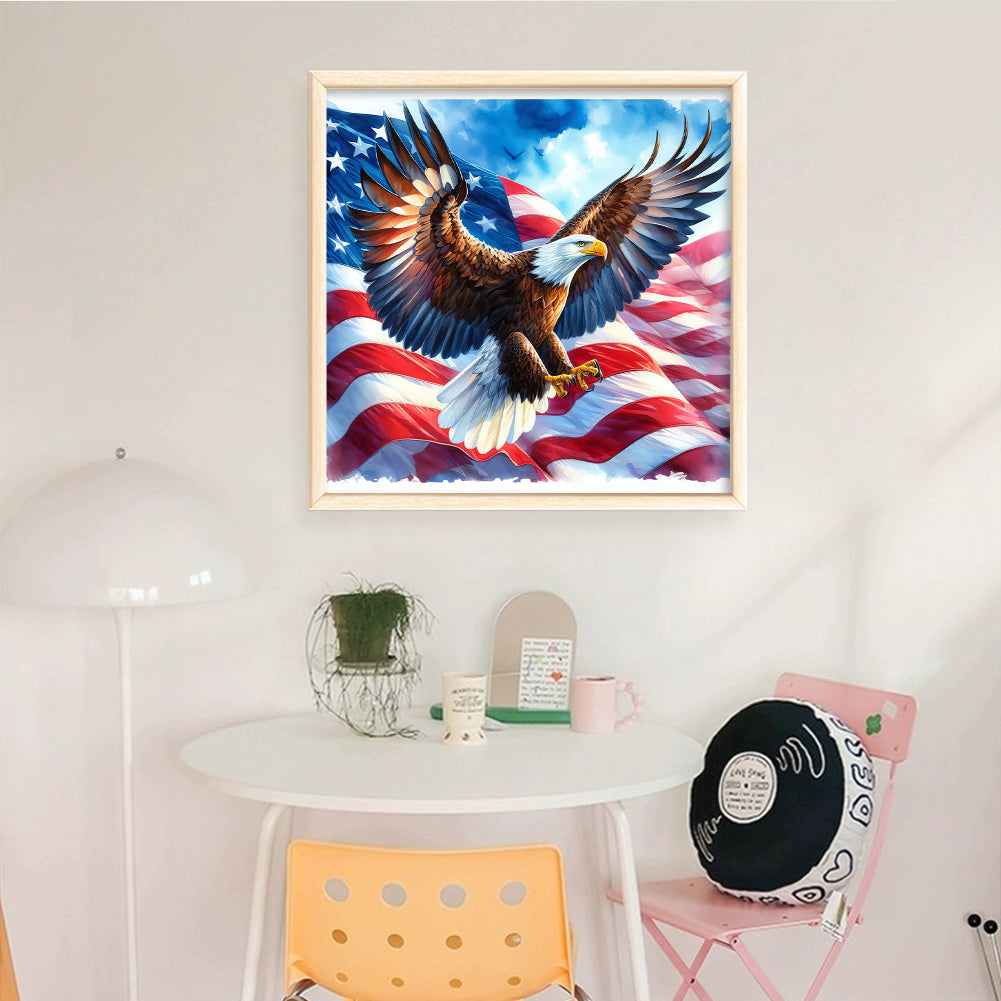 Flying Eagle - Full 11CT Stamped Cross Stitch 40x40CM - Yishu