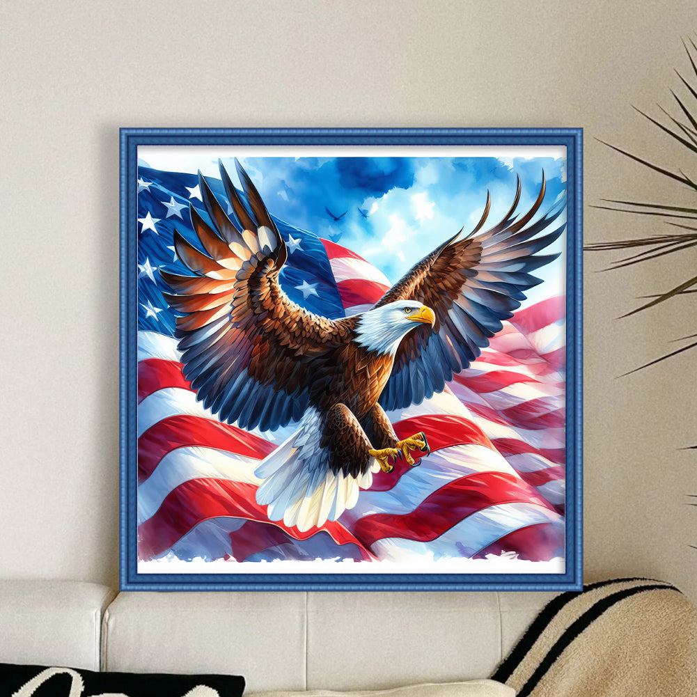 Flying Eagle - Full 11CT Stamped Cross Stitch 40x40CM - Yishu