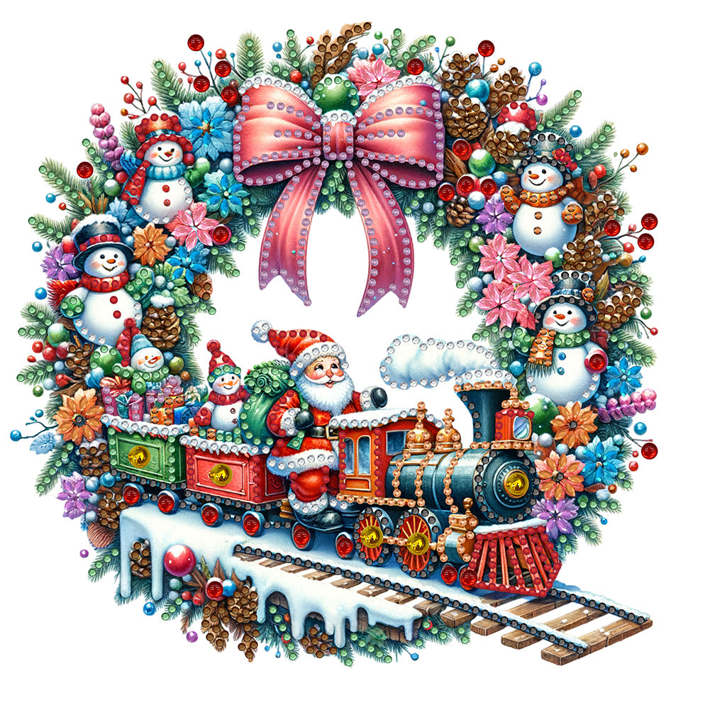 Christmas Wreath 30*30CM(Canvas) Partial Special Shaped Drill Diamond Painting