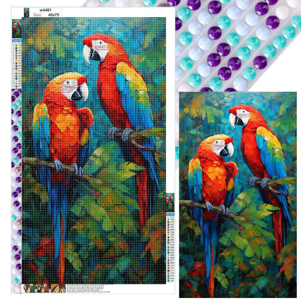 Parrot 40*70CM(Canvas) Full Round Drill Diamond Painting