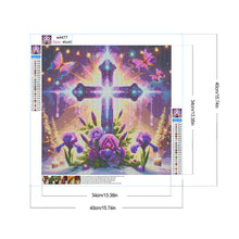 Load image into Gallery viewer, Cross And Irises 40*40CM(Canvas) Full Round Drill Diamond Painting
