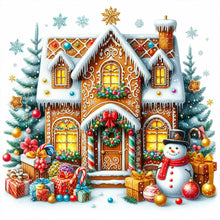 Load image into Gallery viewer, Christmas Snowman Cookie House 40*40CM(Canvas) Full Round Drill Diamond Painting
