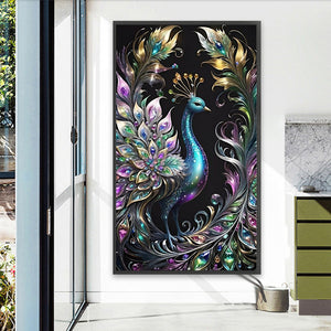 Beautiful Peacock 40*70CM(Canvas) Full Round Drill Diamond Painting