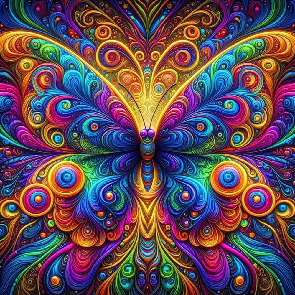 Colorful Butterfly 30*30CM(Canvas) Full Round Drill Diamond Painting