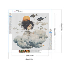 Load image into Gallery viewer, Cartoon Girl And Cloud 40*40CM(Canvas) Full Round Drill Diamond Painting
