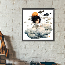 Load image into Gallery viewer, Cartoon Girl And Cloud 40*40CM(Canvas) Full Round Drill Diamond Painting
