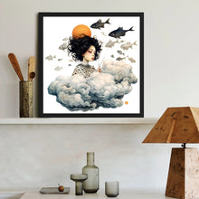 Load image into Gallery viewer, Cartoon Girl And Cloud 40*40CM(Canvas) Full Round Drill Diamond Painting
