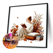 Load image into Gallery viewer, Girl Reading A Book 40*40CM(Canvas) Full Round Drill Diamond Painting
