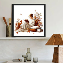 Load image into Gallery viewer, Girl Reading A Book 40*40CM(Canvas) Full Round Drill Diamond Painting
