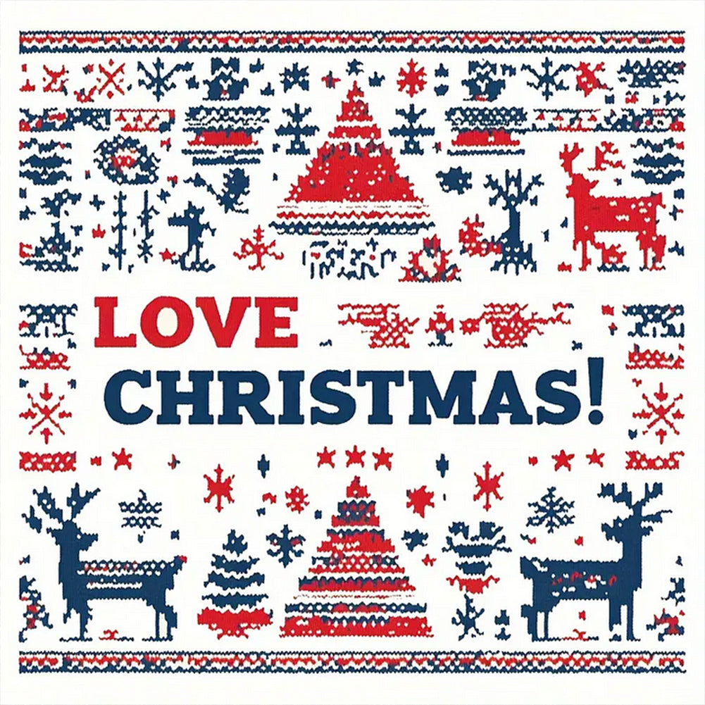 Love Christmas 40*40CM(Canvas) Full Round Drill Diamond Painting